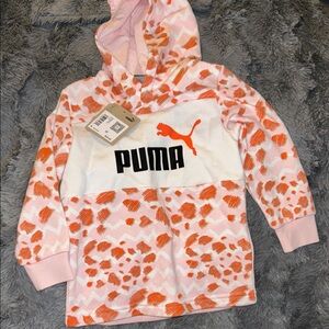 NWT PUMA Kids 2T Pink and Orange Animal Print Hoodie